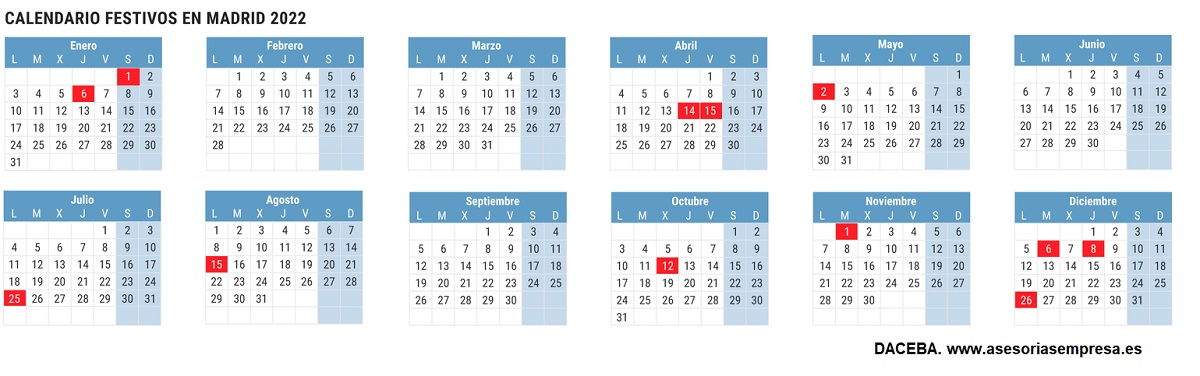 calendario laboral madrid 2022